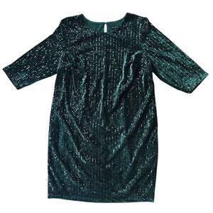 NWT Lane Bryant Velvet Green Sequin Holiday Party Dress Size 20